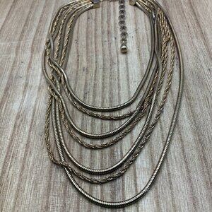 Kramer Vintage Multi Strands Gold Tone Necklace